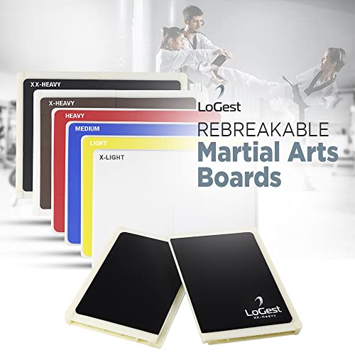Logest Rebreakable Boards Martial Arts - Taekwondo Karate MMA Boards - Reusable Plastic Training Breaking Boards for Kids & Adults Available in 6 Levels of Difficulty Taekwondo Boards for Breaking - color: Blue - Medium