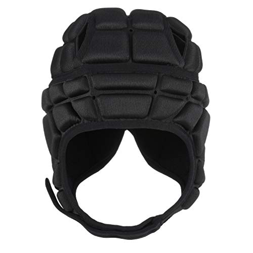 Surlim Soft Shell Flag Football Helmet, Padded Rugby Scrum Cap for 7v7 - color: BLACK, size: Large