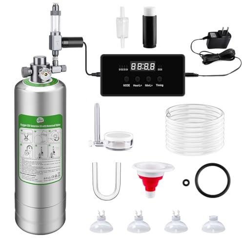 Upgraded 2L/5L Aquarium CO2 Generator System with Timer-Enabled Motor Valve, Upgrade CO2 System Kit with Quick-Release Structure for Aquarium Plants Tanks (5L) - size: 5L