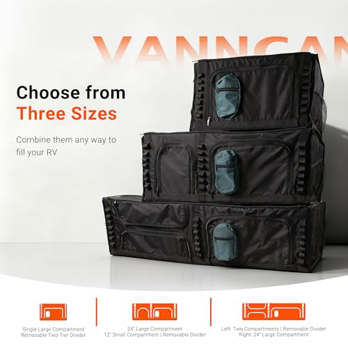 VANNCAMP Soft-Sided Overhead Storage Cabinet 48" - Space-Saving Organizer for Camper Vans, RVs, Mobile Homes | Vanlife Accessories