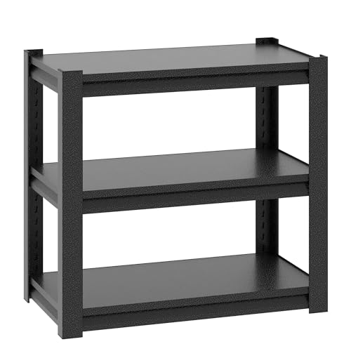 JHshop Black Aquarium Stand for 40-75 Gallon Fish Tank: Tank Stand Table for Aquarium kit - Metal Fish Stand Cabinet with Storage, Adjustable 3-Tier Fish Tank Rack Shelf 31.5 "L x 18 "W x 34" H