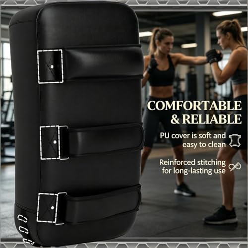 Kick Shield Muay Thai Kickboxing, Large Heavy Curved Kicking Striking Body Pad, Punching Foot Target MMA Boxing Training, Martial Arts Karate TKD Taekwondo