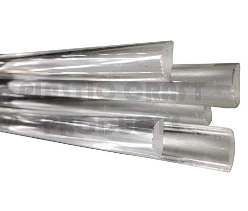 Plastic-Craft | Acrylic Round Rod, Clear (Pack of 15) - size: 5/8 inch diameter x 5/16 inch height x 24 inch