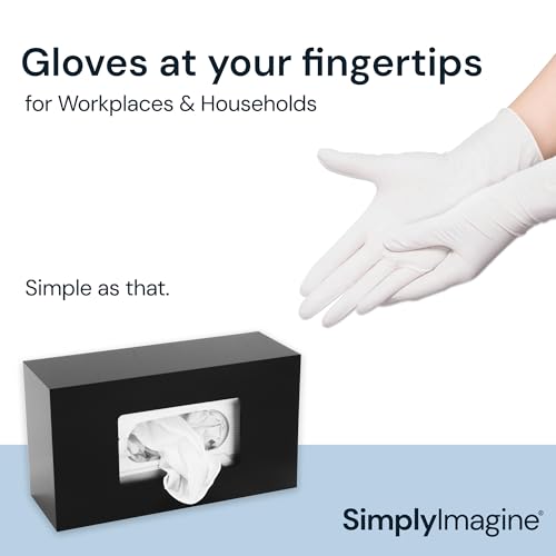 SimplyImagine Black Glove Box Holder - Acrylic Wall Mount Dispenser