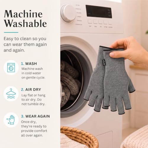 Vive Arthritis Gloves - Men, Women Rheumatoid Compression Hand Glove - color: Grey, size: X-Small
