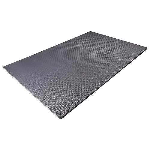BalanceFrom Puzzle Exercise Mat 1" Thick, EVA Interlocking Foam Floor - color: Grey, style: One Inch Thick, 24 Square Feet