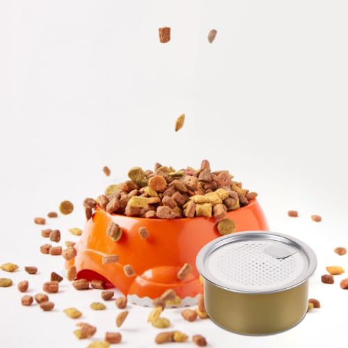 BESTOYARD Self-seal Tin Can with Lid: 12pcs Aluminum Cans Metal Storage Tins Press-in Food Container Refillable Airtight Tin Empty Fish Meat Pet Food Can Snack Box for Preservation, Bronze
