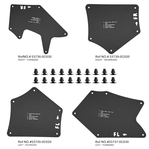 Toyota Tundra Fender Liner Splash Guard | OE Replacement Splash Shields, Compatible with Toyota Tundra Sequoia 2007-2020, Front & Rear 4-Pc Set, Durable PVC Material - color: for Tundra Sequoia 2007-2020