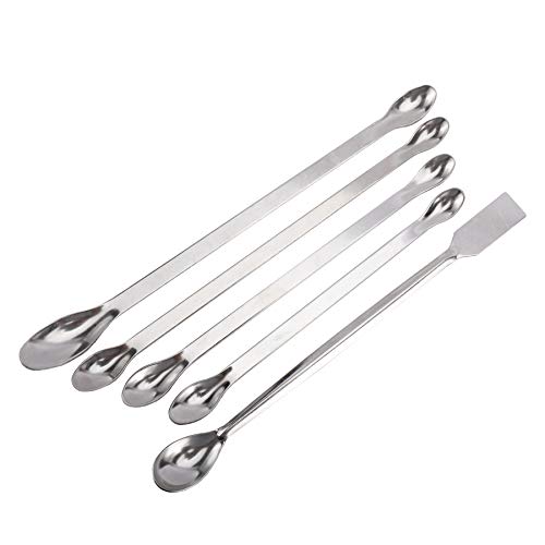 22 Pieces Steel Lab Spatula Micro Scoop Set Tiny Mixing Spatula Laboratory Sampling Spoon for Powders