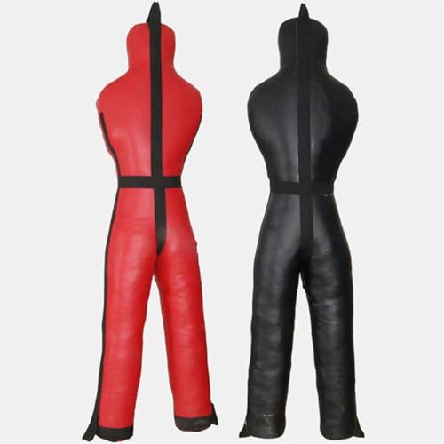 harayaa Boxing Dummy Martial Arts Training Wrestling Dummy Punching Dummy Canvas Cover Unfilled Suitable for Adults Grappling Practice Home Gym Fitness Dojo - color: 160cm Red