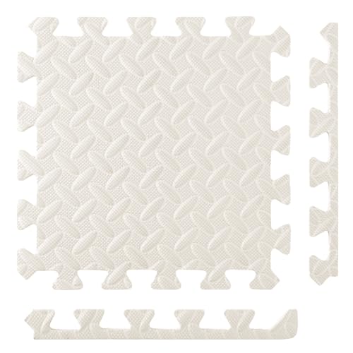 Shihanee 16 Foam Floor Interlocking Tiles, 11.8 x 11.8 Inch, Ivory White - color: Ivory White