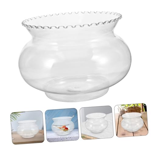 PRETYZOOM Plastic Betta Fish Tank Bubble Planter Pot Round Aquarium Bowl for Home Decor Easy Maintenance Cleaning for Wedding Party Decorations