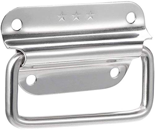 XMHF 3 Inch Pull Ring Handle Stainless Steel Foldable Boat Hatch Latch Cabinet Lifting Ring Pull Handle - Pack of 2 - size: 3 Inch