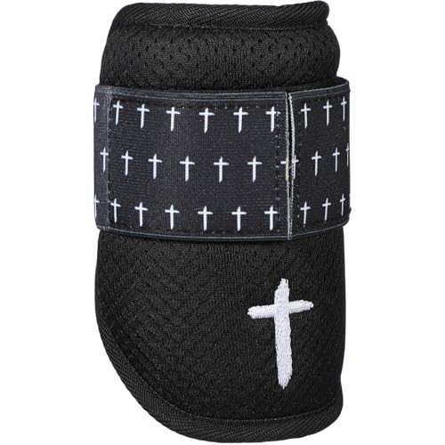 Chicingyou Protective Elbow Guard for Baseball Softball Sports Youth Elbow Guard with Adjustable Strap - style: Christian Faith Cross