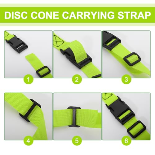 6.5 Feet Strap Cone Carrier,Sport Cone Carrying Strap for Soccer Training and Agility Practice - color: Green