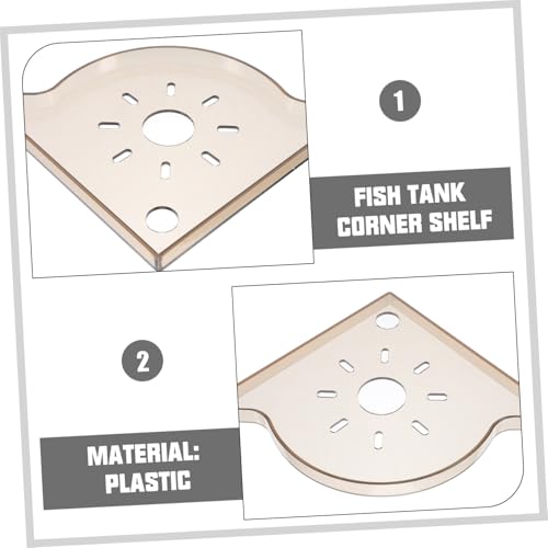 OUNONA Multi Functional Triangle Fish Tank Corner Shelf Space Saving Aquarium Storage Stand for Fish Food and Supplies Elegant Desktop Organizer for Home Decor
