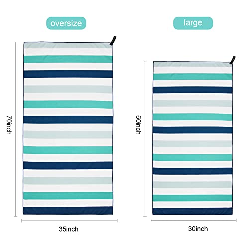 Exclusivo Mezcla 2 Pack Microfiber Quick Dry Oversized Beach Pool Towels - color: Mixed Color-purple/Green, size: 35" x 70"