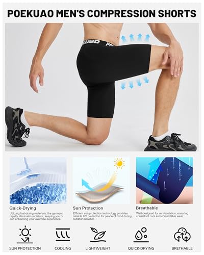 Compression Shorts Men Spandex Running Shorts Sports Athletic Base Layer Workout Performance Underwear