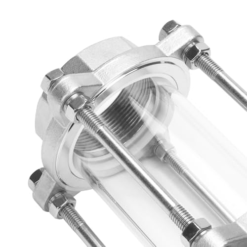 DERNORD in-Line Sight Glass with Female Thread,Flow Sanitary Straight Sight Glass SUS316 2" NPT Female