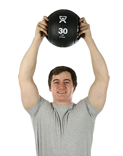 CanDo Dual-Handle Medicine Ball - 9" Diameter - Black - 30 lb
