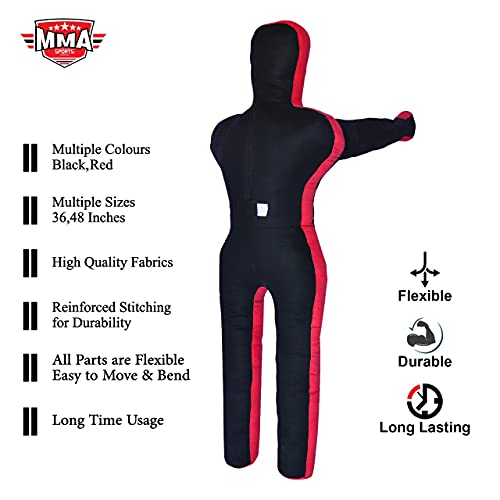 MMA Doctor Bane MMA Brazilian Grappling Submission Dummy Wrestling BJJ Judo Karate Punching Bag Standing Position - 4 FEET -UNFILLED
