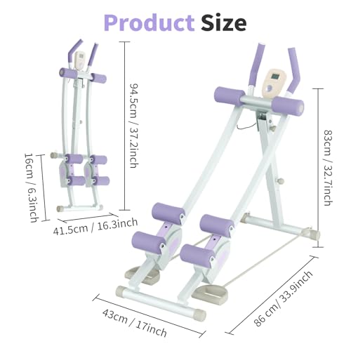 ALSO GO Dual Track Ab Machine, 400LBS Capacity Abdominal Workout Trainer