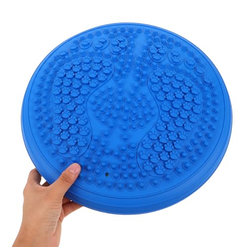 BESPORTBLE Round Inflatable Yoga Mat Balance Cushion Wobble Disc for Foot Massage Stability Training Sensory Wiggle For Women Men Exercise Workout Blue