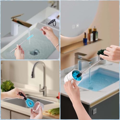 Water Bottle Cleaner Brush,Bottle Brush Tube Cleaning Lab Set with Long Handle,for Cleaning Beer Bottles, Wine Bottles,Bong,Straw Cleaner ,Crevice Cleaning,Straw Cleaner,Baby Bottle