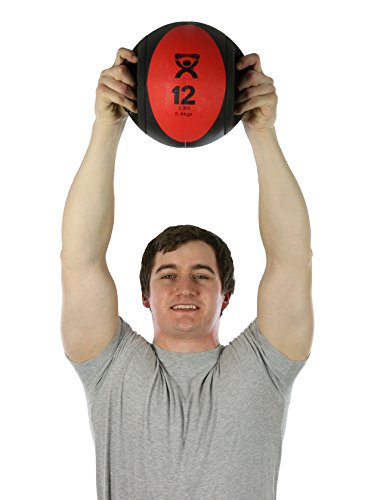 CanDo Dual-Handle Medicine Ball - 9" Diameter - Red - 12 lb