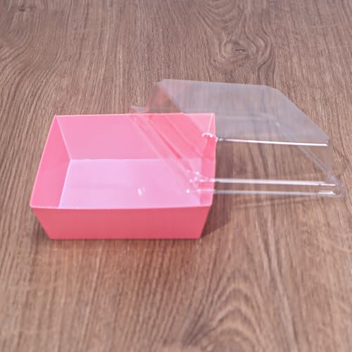 TMLQPACK 100Pack 4 Inches Charcuterie Boxes with Clear lids Covered Strawberries Boxes - color: Pink