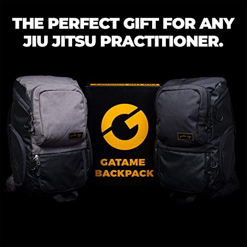 Gold BJJ Jiu Jitsu Backpack - Heavy Duty Gym Bag with Waterproof Gi Pocket - color: Black
