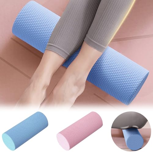 12 Inch EVA Soft Dot Foam Roller for Muscle Therapy, Yoga and Balance Exercises, High-Density Massage Roller, Foam Roller for Back, Legs for Home, Gym and Travel (Pink#L) - color: Pink#l