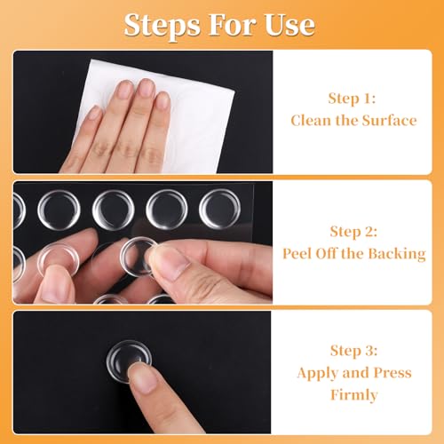 Soft Clear Cabinet Door Bumpers Pads, Self-Adhesive Rubber Furniture Pads | Crystal Clear Material,For Door Handles, Drawers And Walls,Helps Protect Surfaces, Shock Absorption, And Reduce Noise.