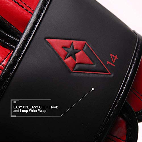 Revgear Pinnacle Boxing Glove | Entry Level | Comfortable & Stylish - color: Red/Black, size: 12OZ