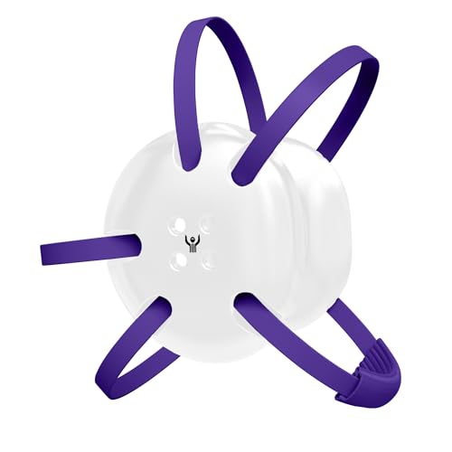 | Wrestling Classic Headgear | Earguard Adult Grappling Head Gear | Adjustable Ear Guards Purple Straps - style: White w/ Purple Straps