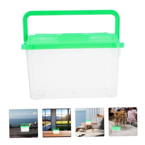 BESTonZON Portable Handheld Aquarium for Betta Fish and Turtles Clear Transport Box for Small Aquatic Pets Sturdy Material Easy Pet Travel and Observation
