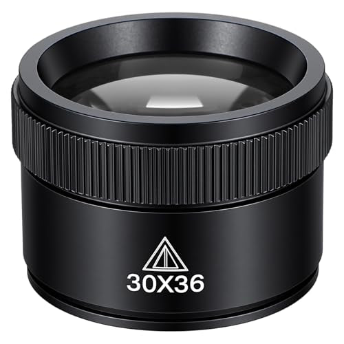 Magnifying Glass Professional Jewelry Loupe 30X Portable Pocket Reading Magnifier Magnifier Optics Loupes Loop Microscope Magnifying Glass Lens Mini Desk Magnifiers for Jeweler Stamps Maps Antique