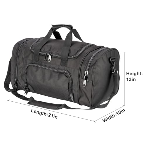 Gym Duffel Bag for Men Sports Duffel Bag with Shoe Compartment (BLACK-Model A) - color: BLACK-Model A