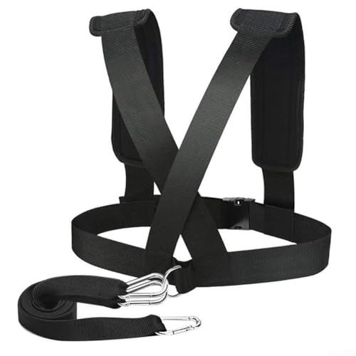 Sled Harness For Exercises, Adjustable Nylon Running Resistances Training Belts With 5.1ft Rope Kit For Footballs Basketballs Strength Building, Black