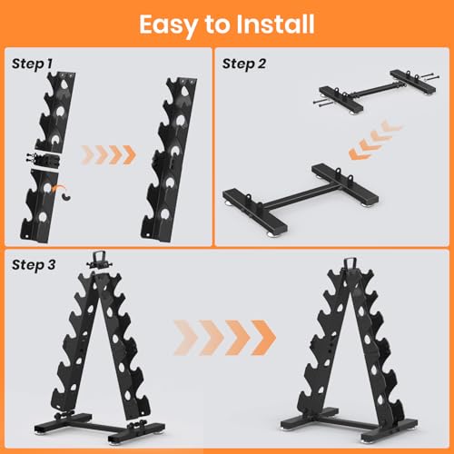 TomCare 6-Tier|5-Tier|4-Tier|2-Tier Dumbbell Rack Stand Only for Home Gym - color: Black, size: 6 Tier