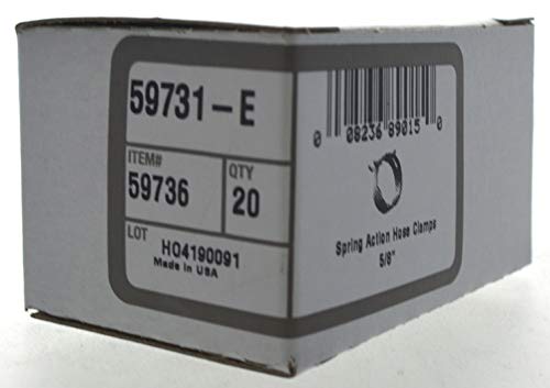 Hillman 59736 Spring Action Hose Clamp, 5/8-Inch, 20-Pack , Gray