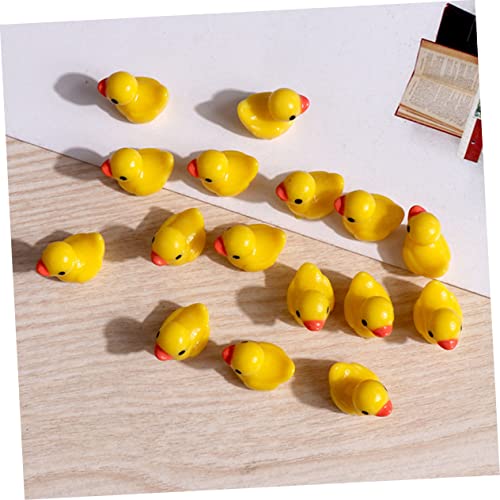 Toyvian Mini Resin Duck Ornaments 100Pcs Cute Yellow Figurines for Aquarium Decor Garden Accessories Desktop and Terrarium Decoration