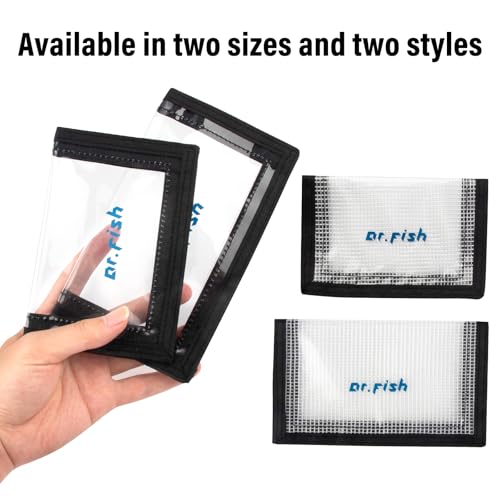 Dr.Fish 3 Pack Fishing Lure Wraps, Clear PVC Lure Hook Covers Fishing Rod Wraps Protectors Holder Storage in 2 Sizes for Hooks, Rod and Tackle Organizer