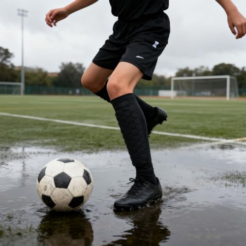 2PCS Shin Guards Soccer Shin Guards for Kids Youth Adult Lightweight Calf Sleeve with Honeycomb Pads Sports Accessories Knee Pads Shin Guard Sleeves for Football Boxing Baseball Skiing