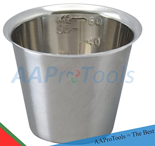 Graduated, Steel Medicine Cups with Liquid Measuring, 2 oz