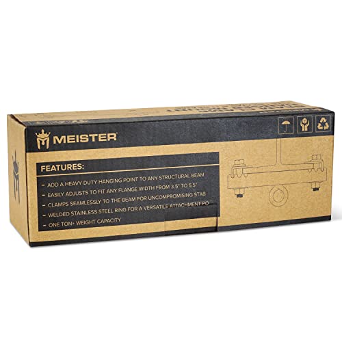Meister Beam Clamp Hanger Mount for Heavy Bags & Overhead Gear | Commercial-grade low-profile ceiling mount for I-Beams & H-Beams. For boxing punching bags, suspension straps & more - style: Beam Flange Width: 3.5" - 5.5" (9 - 14cm)