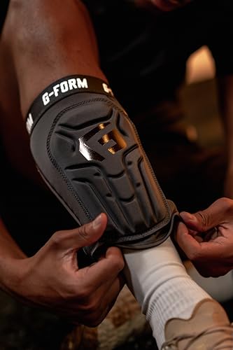 G-Form V2 Shin Guards NOCSAE, Adult - color: Black/Gloss Black, size: X-Large