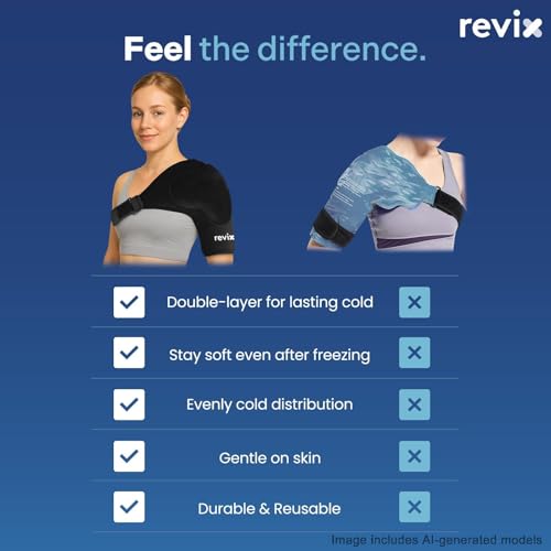 REVIX Shoulder Ice Pack Wrap for Rotator Cuff, with Removable Gel Pack - size: Standard, style: With Removable Gel Pack