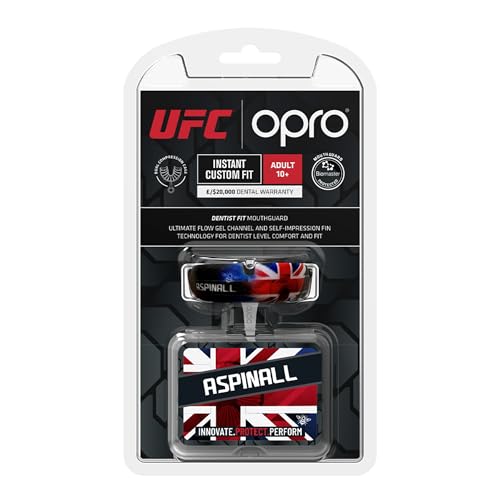 OPRO Official UFC Fighter Collection Tom Aspinall Instant Custom-Fit Mouthguard – Self-Fit Gum Shield for MMA, Boxing & Combat Sports - color: Tom Aspinall