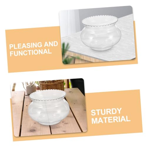Cabilock Plastic Fish Bowl Unbreakable Small Aquarium for Betta Fish Round Tank for Desktop Decor Easy Maintenance Bowl
